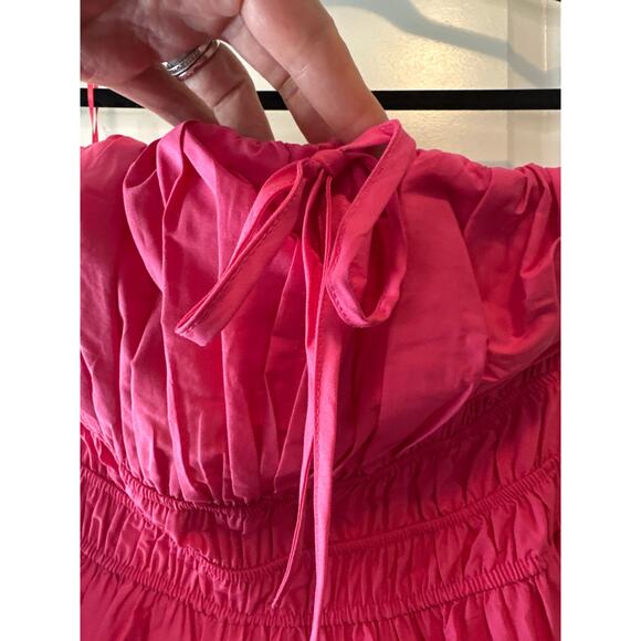 Anthropologie NWT The Somerset Strapless Maxi Dress Hot Pink Size Large - Picture 7 of 9